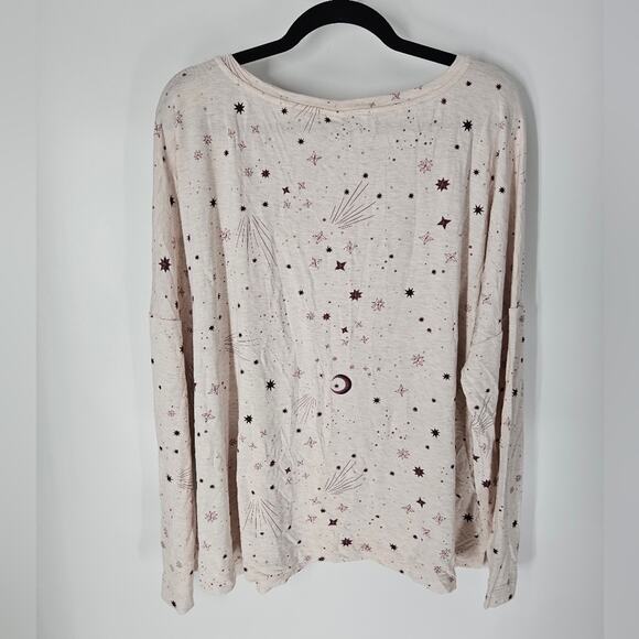 Soma Star Print Terry Long Sleeve Shorts Pajama Set XXL - Picture 7 of 13